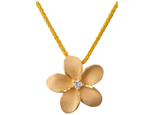 14k 13mm Diamond Plumeria Slide