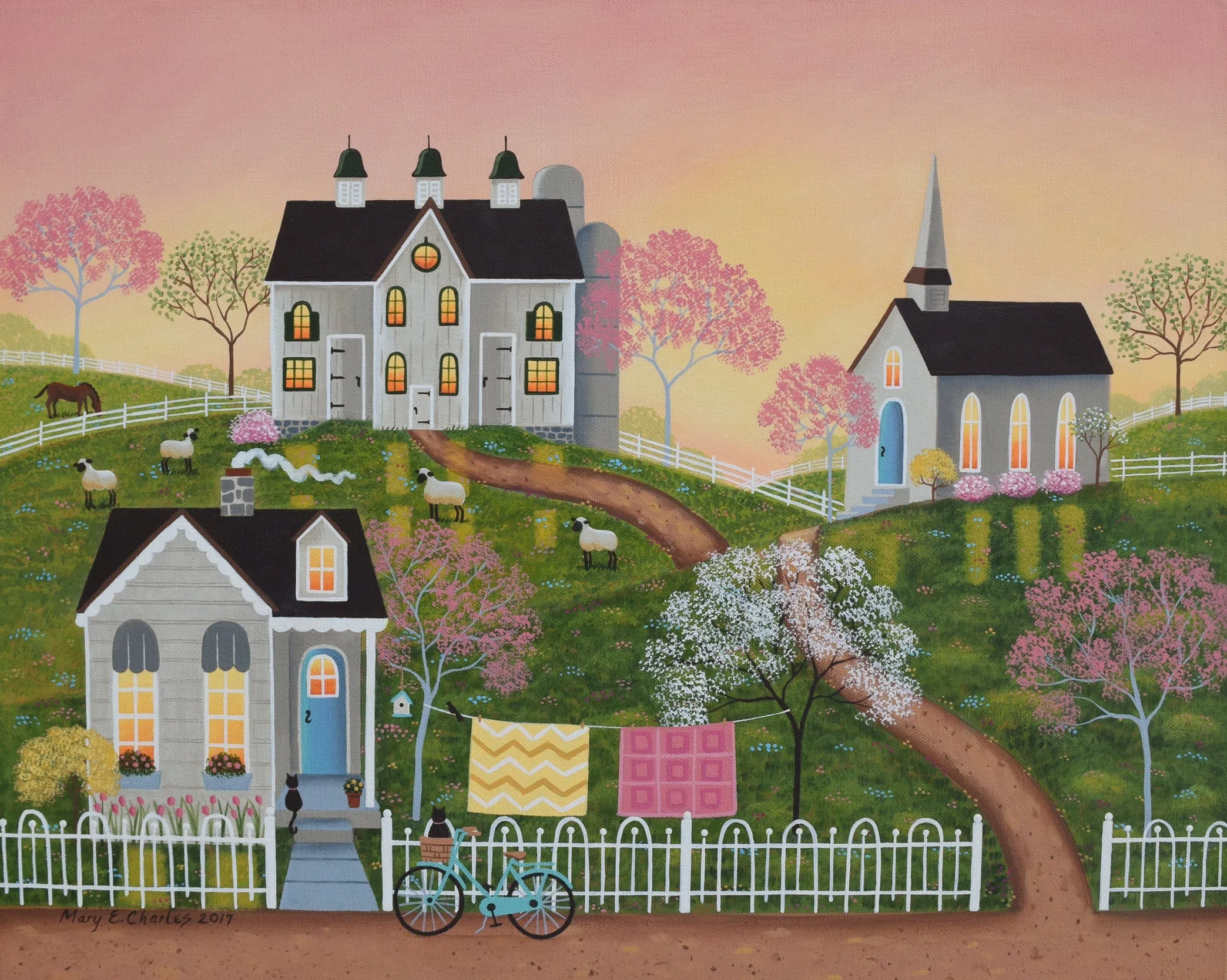 16 x 20” Limited Edition Signed and Numbered Prints (on canvas) of “Morning Ride” by Mary Charles