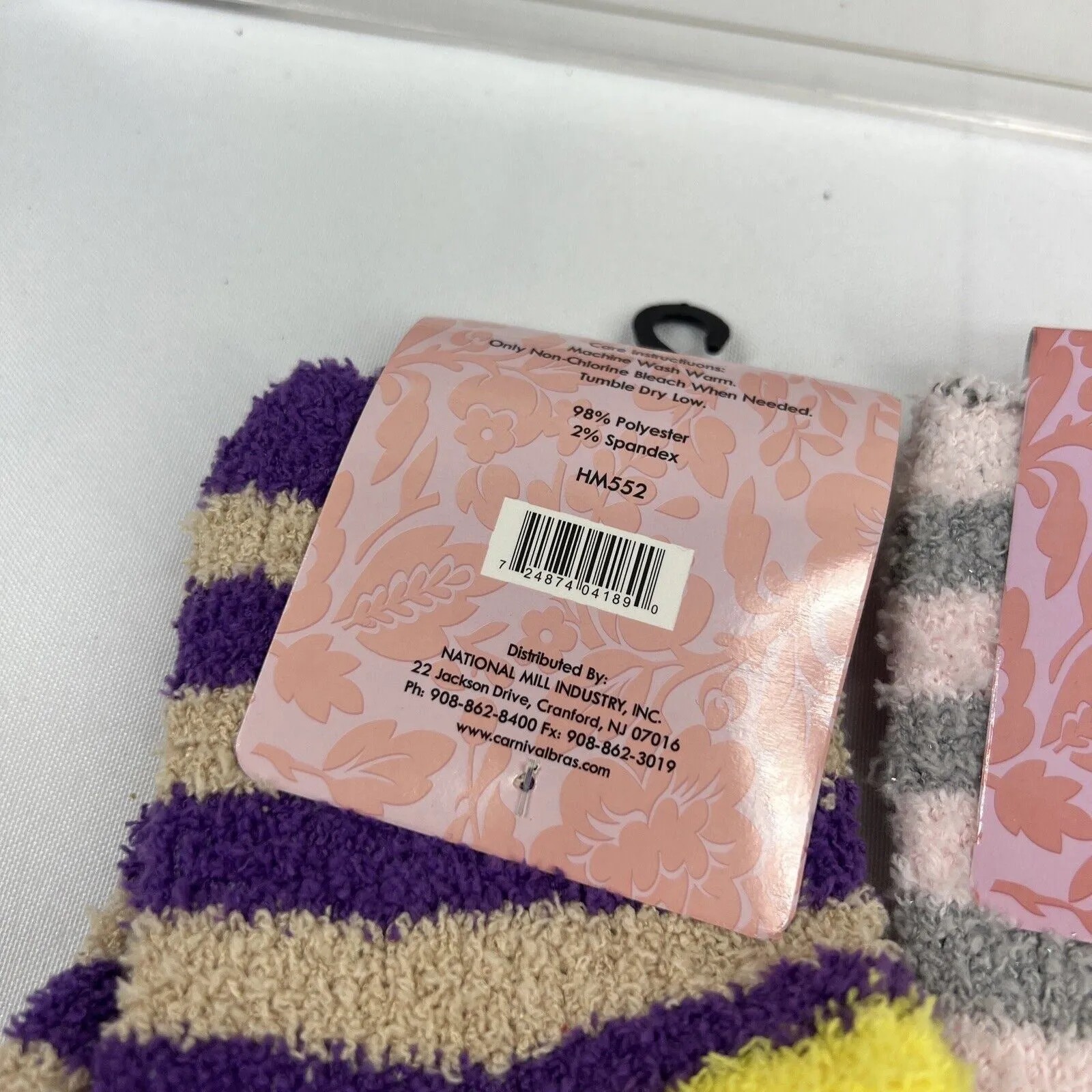 (3) Carnival Ladies Super Soft Slipper Socks Pink Grey Purple Yellow Warm Fuzzy
