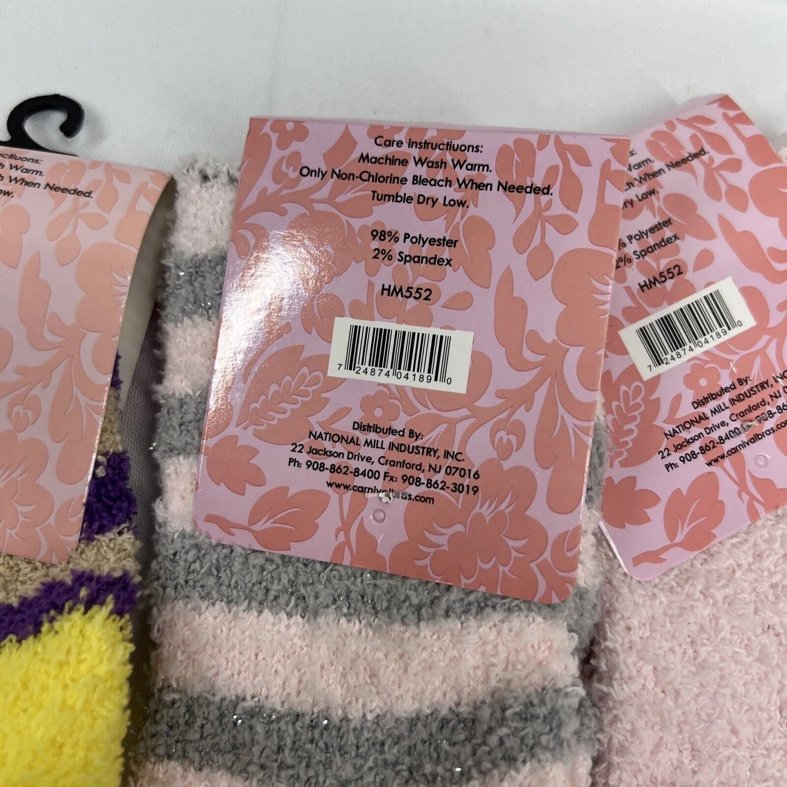 (3) Carnival Ladies Super Soft Slipper Socks Pink Grey Purple Yellow Warm Fuzzy