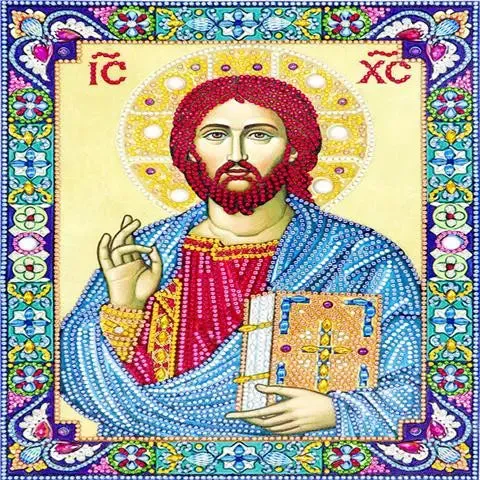 5D Diy Diamond Jesus Cross Painting Wall Decor Religious Embroidery Mary Statue Cathlic Figures Of Rhinestone Orthodox Gift