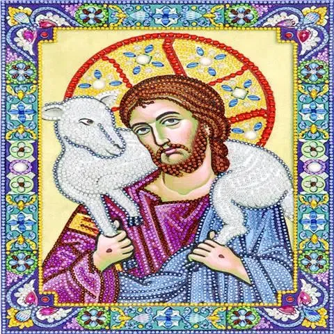5D Diy Diamond Jesus Cross Painting Wall Decor Religious Embroidery Mary Statue Cathlic Figures Of Rhinestone Orthodox Gift