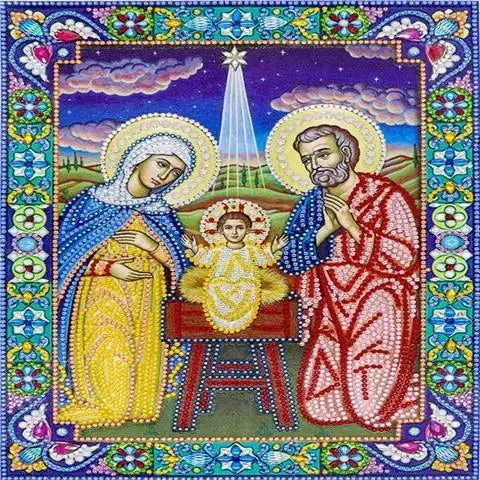 5D Diy Diamond Jesus Cross Painting Wall Decor Religious Embroidery Mary Statue Cathlic Figures Of Rhinestone Orthodox Gift