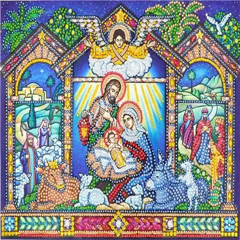 5D Diy Diamond Jesus Cross Painting Wall Decor Religious Embroidery Mary Statue Cathlic Figures Of Rhinestone Orthodox Gift