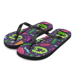 90s Style Vampire Goth Pattern Flip-Flops / All Over Print