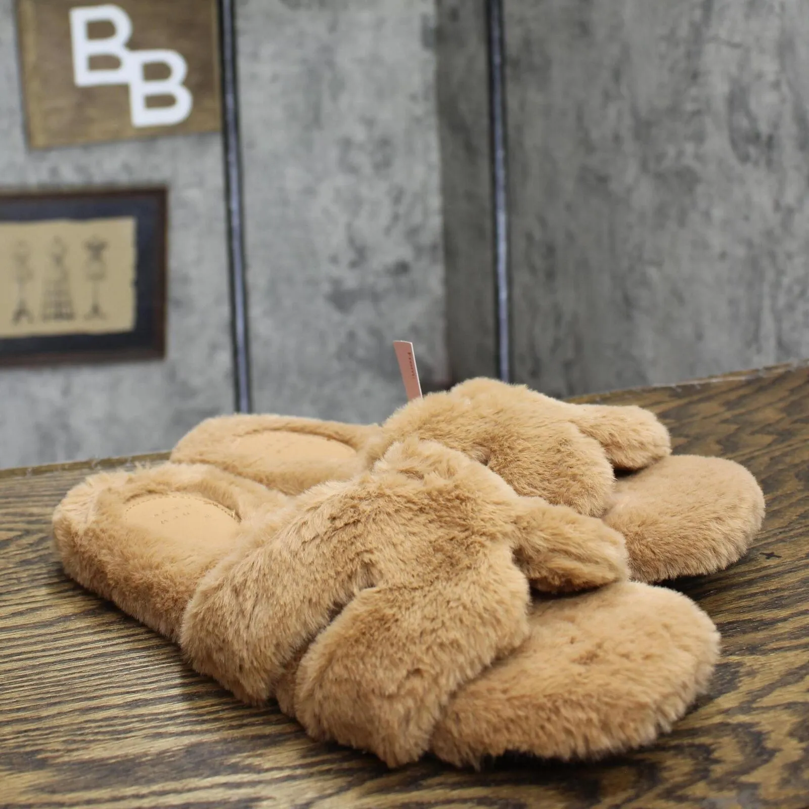 A New Day Womens Sage Slide Slippers 91315735 Tan Brown 10M