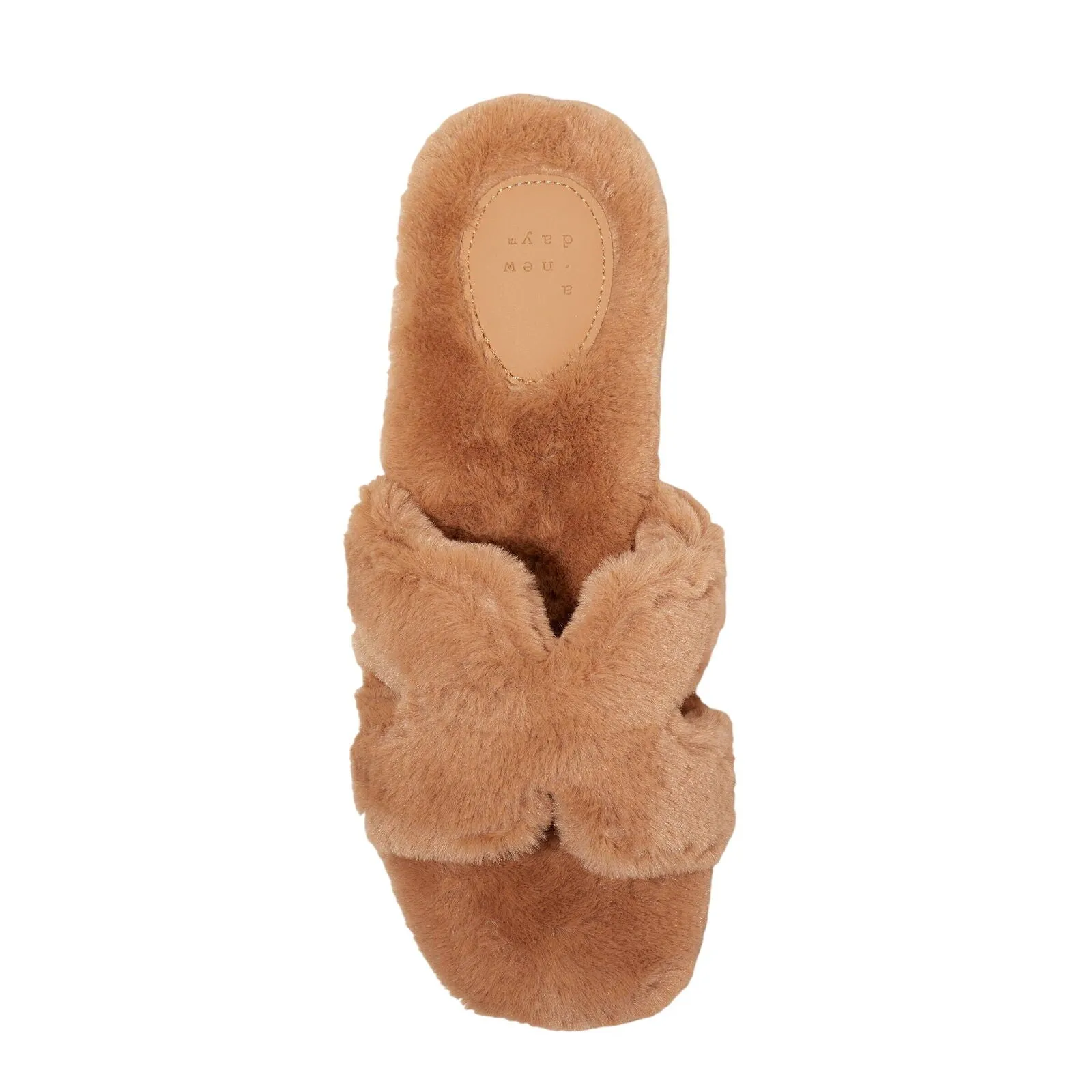 A New Day Womens Sage Slide Slippers 91315735 Tan Brown 6M