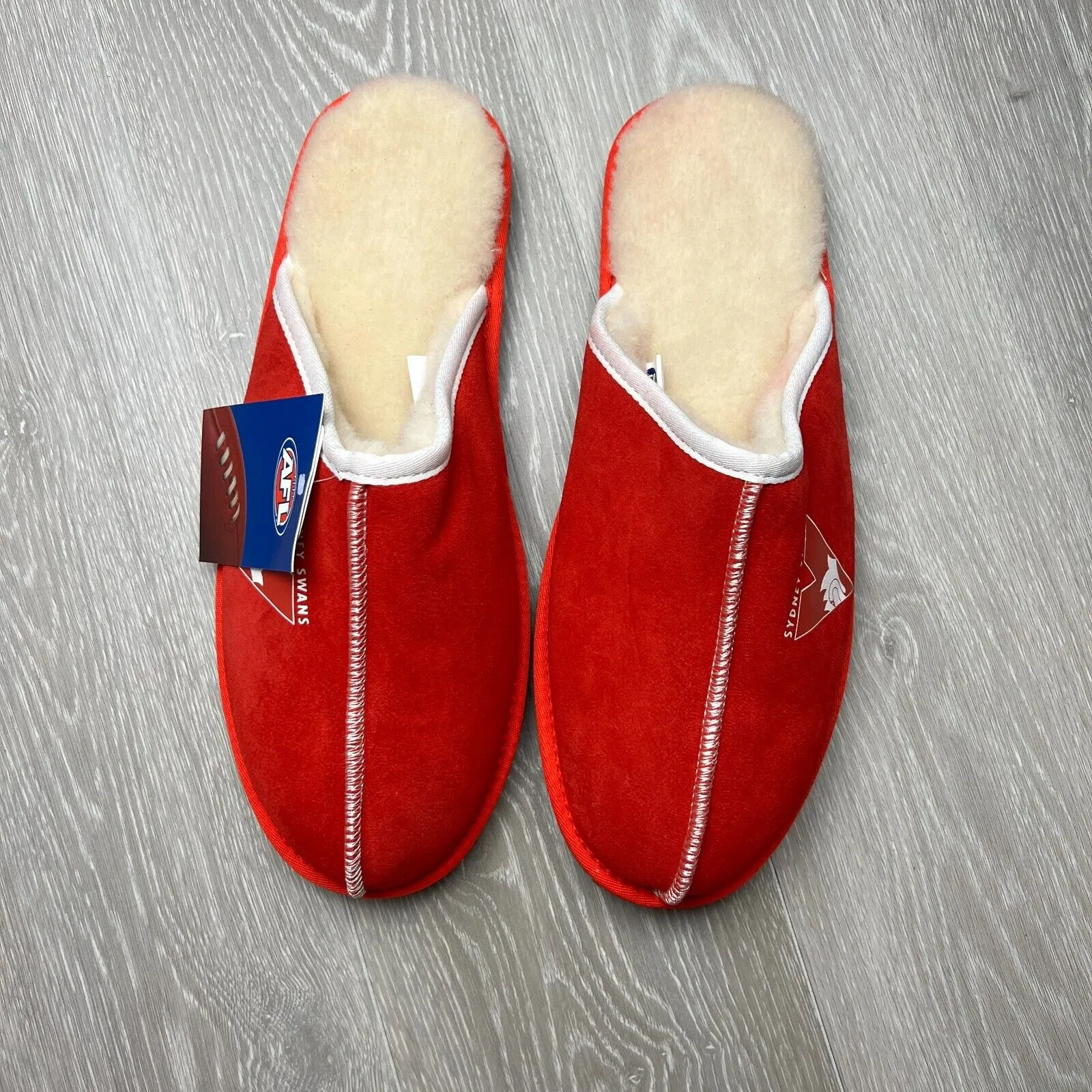 AFL Team Kicks Sydney Swans Merino Wool Slippers Size US W 15 / M 14