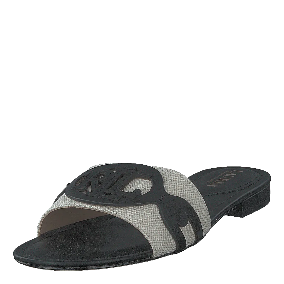 Alegra Canvas-Leather Slide Sandal Natural / Black