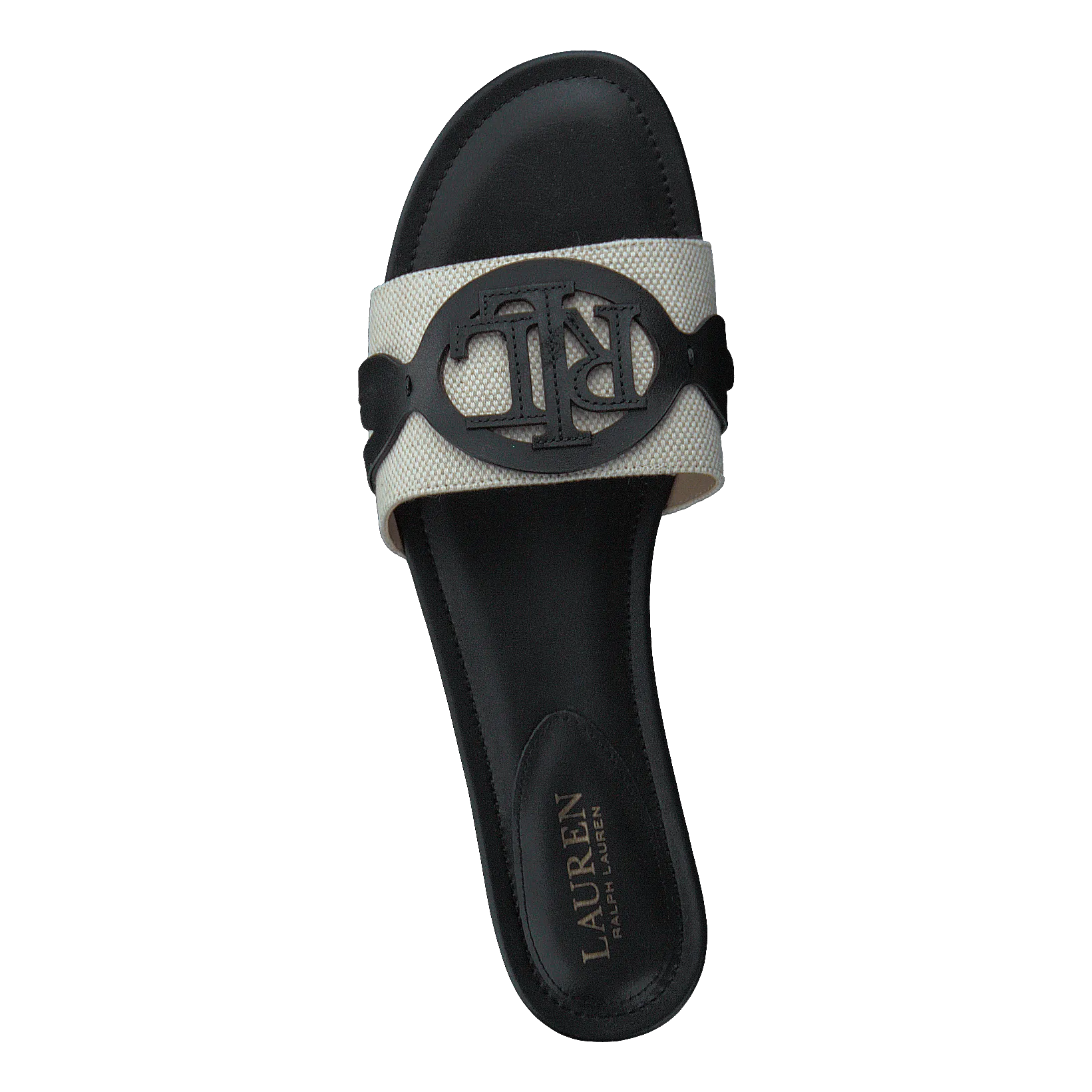 Alegra Canvas-Leather Slide Sandal Natural / Black