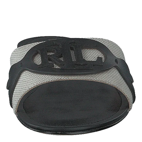 Alegra Canvas-Leather Slide Sandal Natural / Black