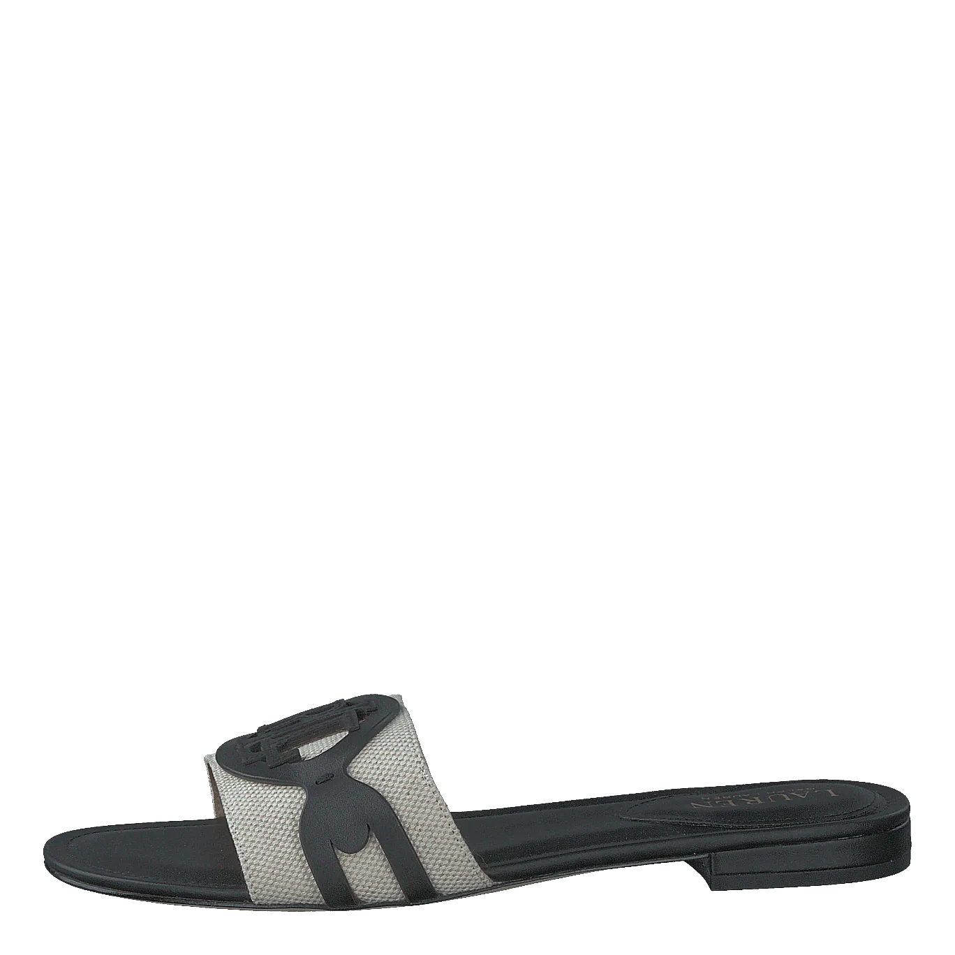 Alegra Canvas-Leather Slide Sandal Natural / Black