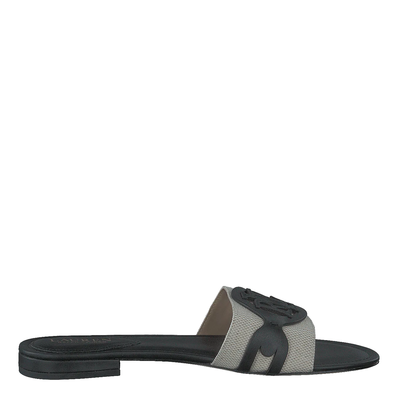 Alegra Canvas-Leather Slide Sandal Natural / Black