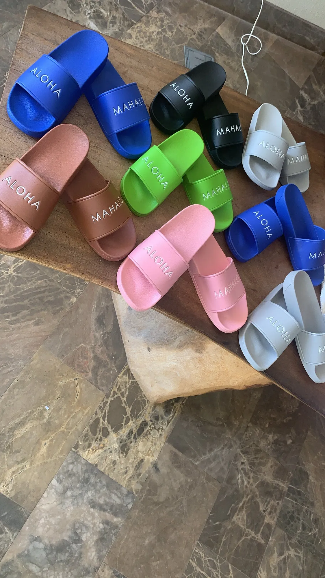 ALOHA MAHALO Slides | Neon Lime