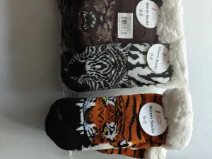 Animal Print Lined Socks