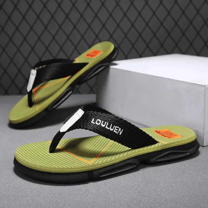 Anti-Slip EVA PU Insoles Quality Rubber Nylon Hard-Wearing Flip Flops Casual