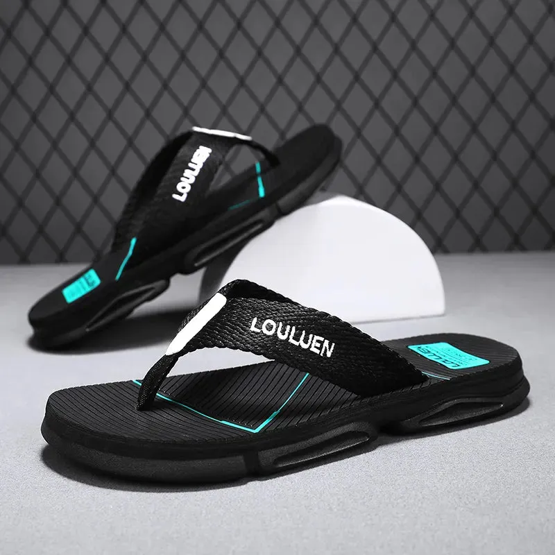Anti-Slip EVA PU Insoles Quality Rubber Nylon Hard-Wearing Flip Flops Casual