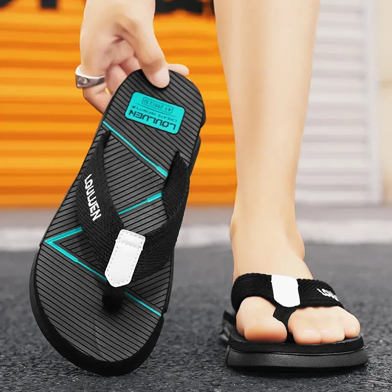 Anti-Slip EVA PU Insoles Quality Rubber Nylon Hard-Wearing Flip Flops Casual