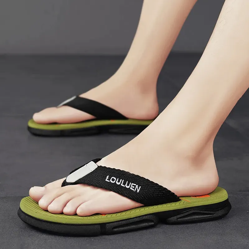 Anti-Slip EVA PU Insoles Quality Rubber Nylon Hard-Wearing Flip Flops Casual
