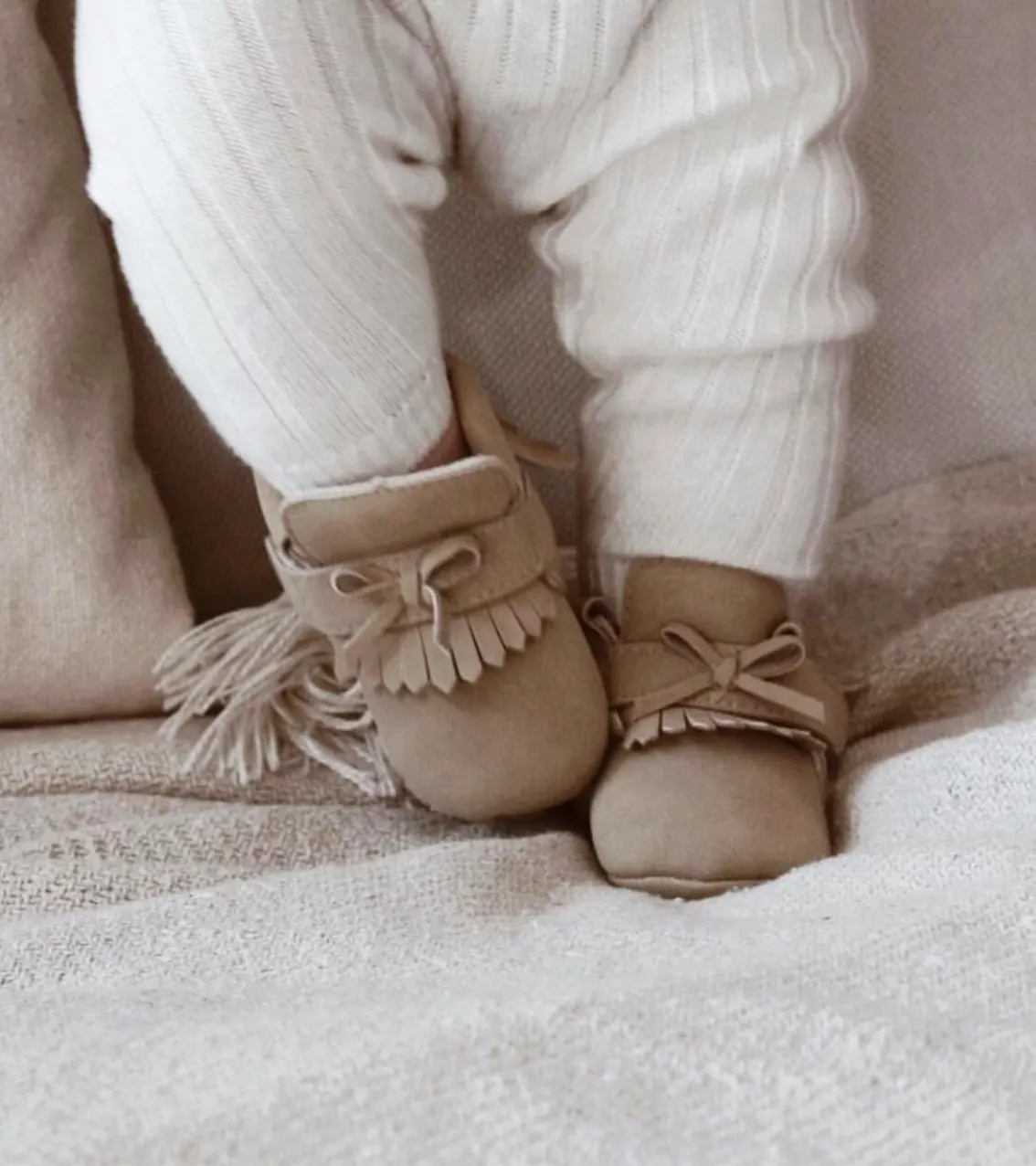 BABYMOCS LITTLE ADVENTURER MOCCASINS BEIGE
