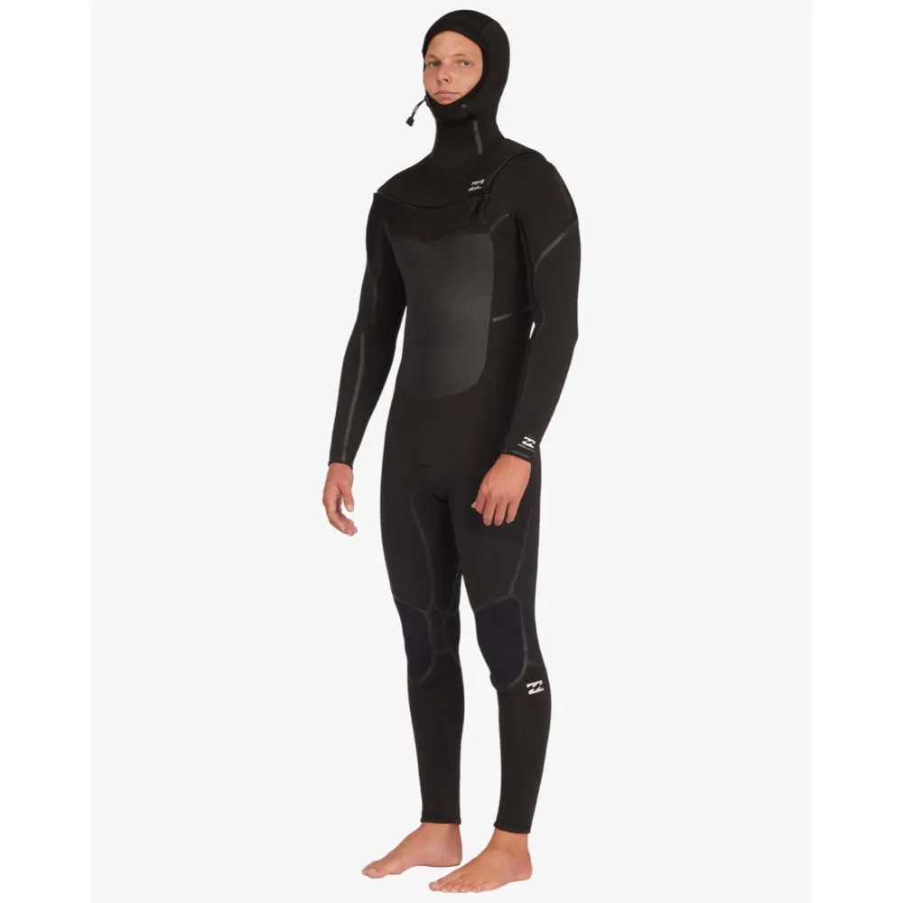 BILLABONG ABSOLUTE PLUS 5/4 CHEST ZIP HOODED BLACK