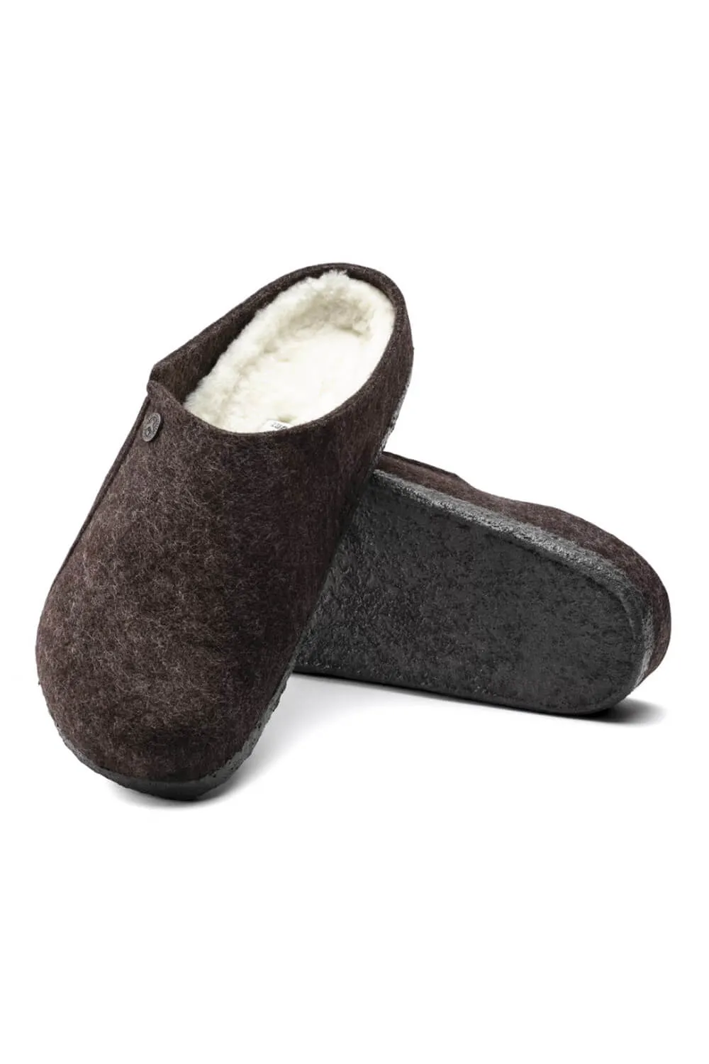 Birkenstock Zermatt Wool Felt Shearling Slippers for Men in Mocha | 1016570
