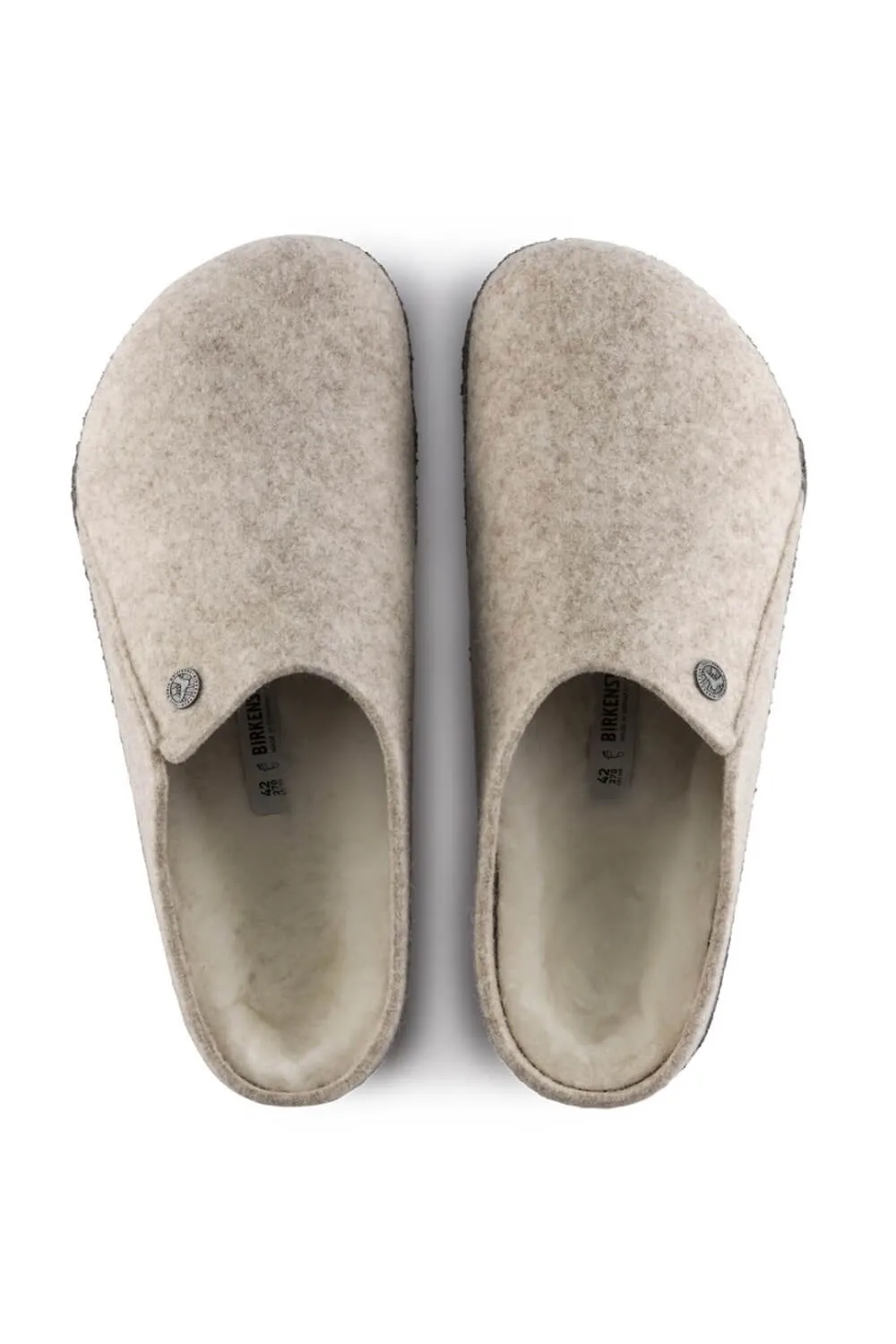 Birkenstock Zermatt Wool Felt Shearling Slippers for Women in Eggnog | 1020029