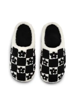 Black & White Daisy Slippers