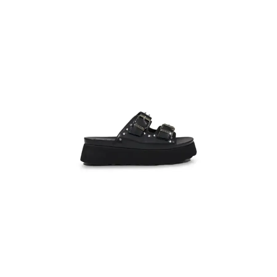 Black Platform Sandal with Studded Straps