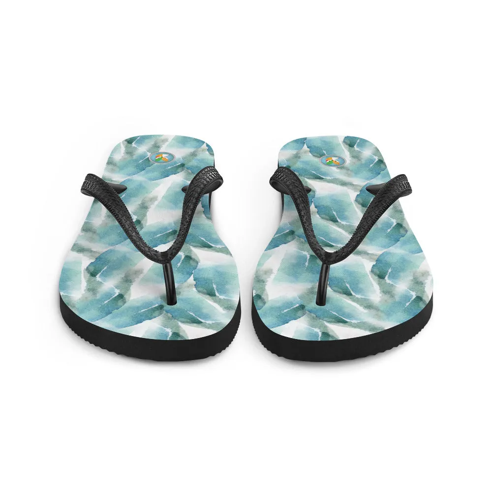 Blue and Green Watercolor Strokes - Flip-Flops