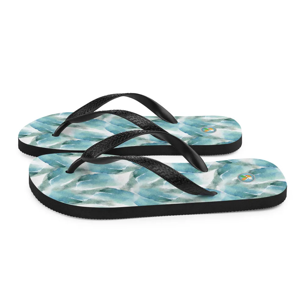 Blue and Green Watercolor Strokes - Flip-Flops