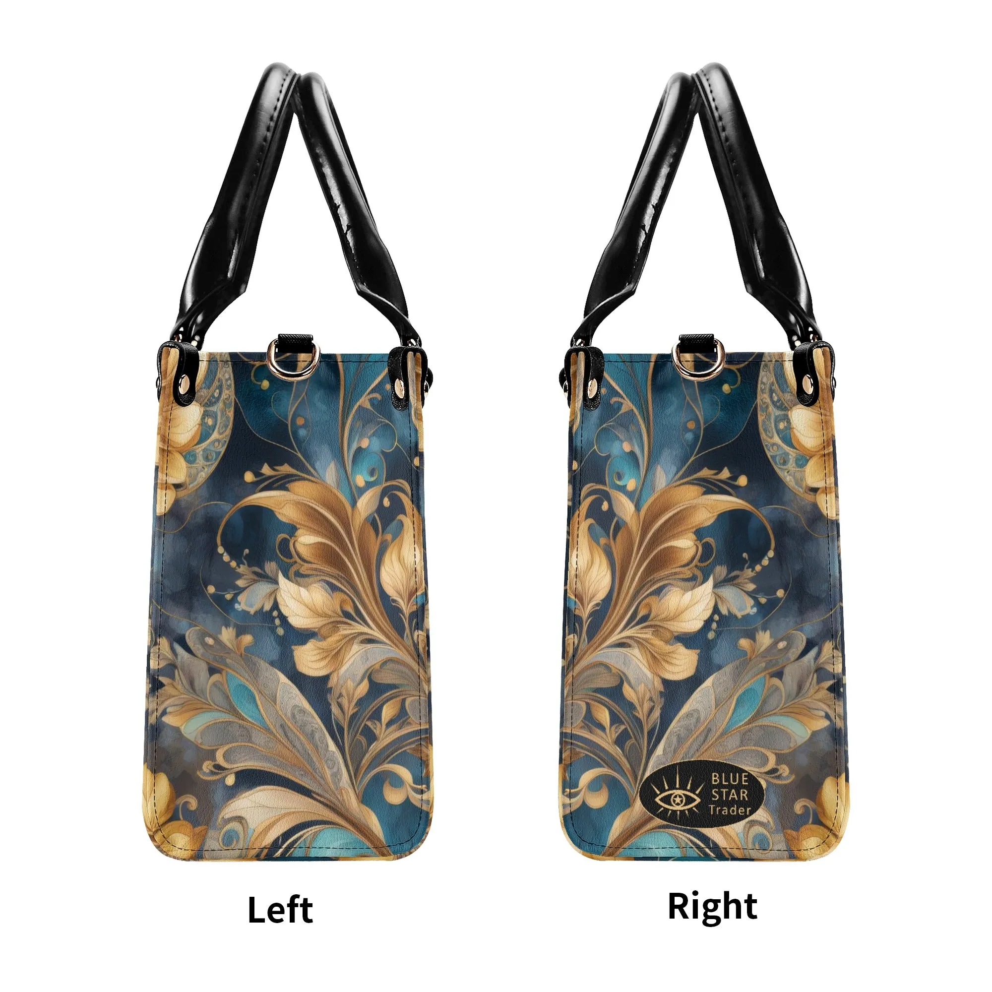 Blue Paisley Luxury Womens Vegan Leather Handbag