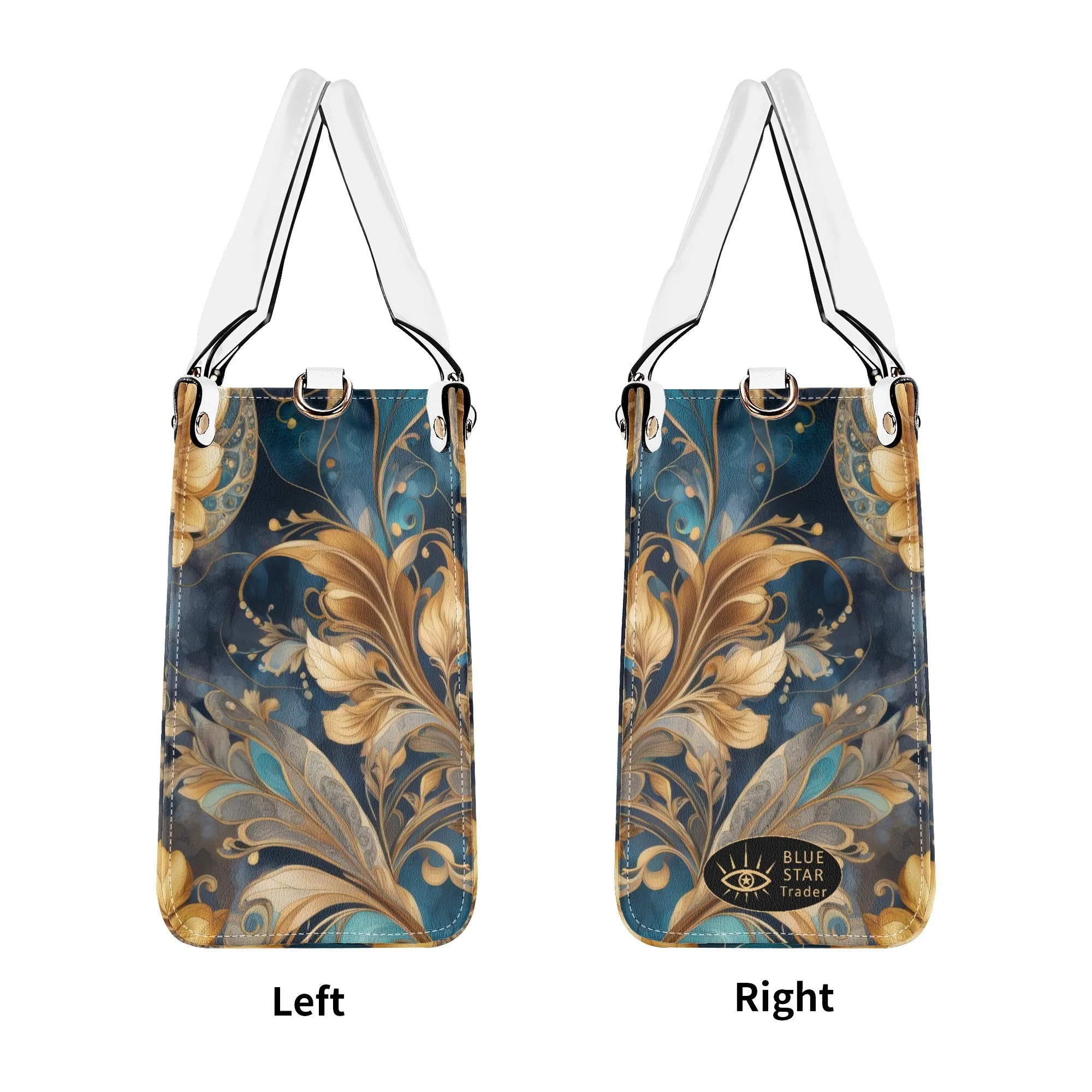 Blue Paisley Luxury Womens Vegan Leather Handbag
