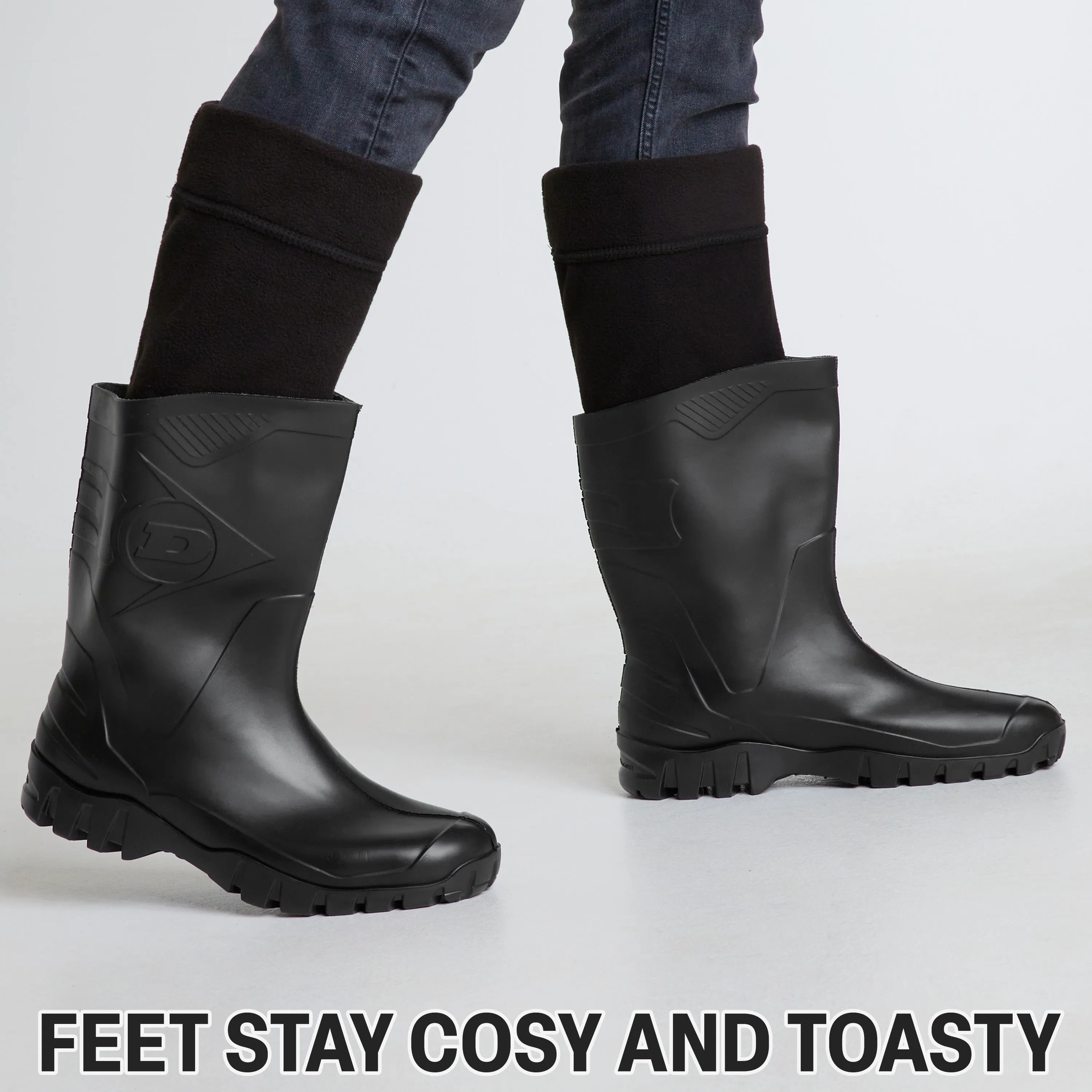 Boot Liner for Men and Teenagers - Warm Fleece Wellie Socks