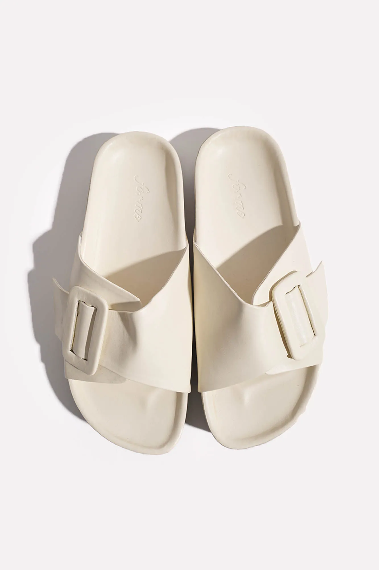 Buckle Strap Round Toe Sliders