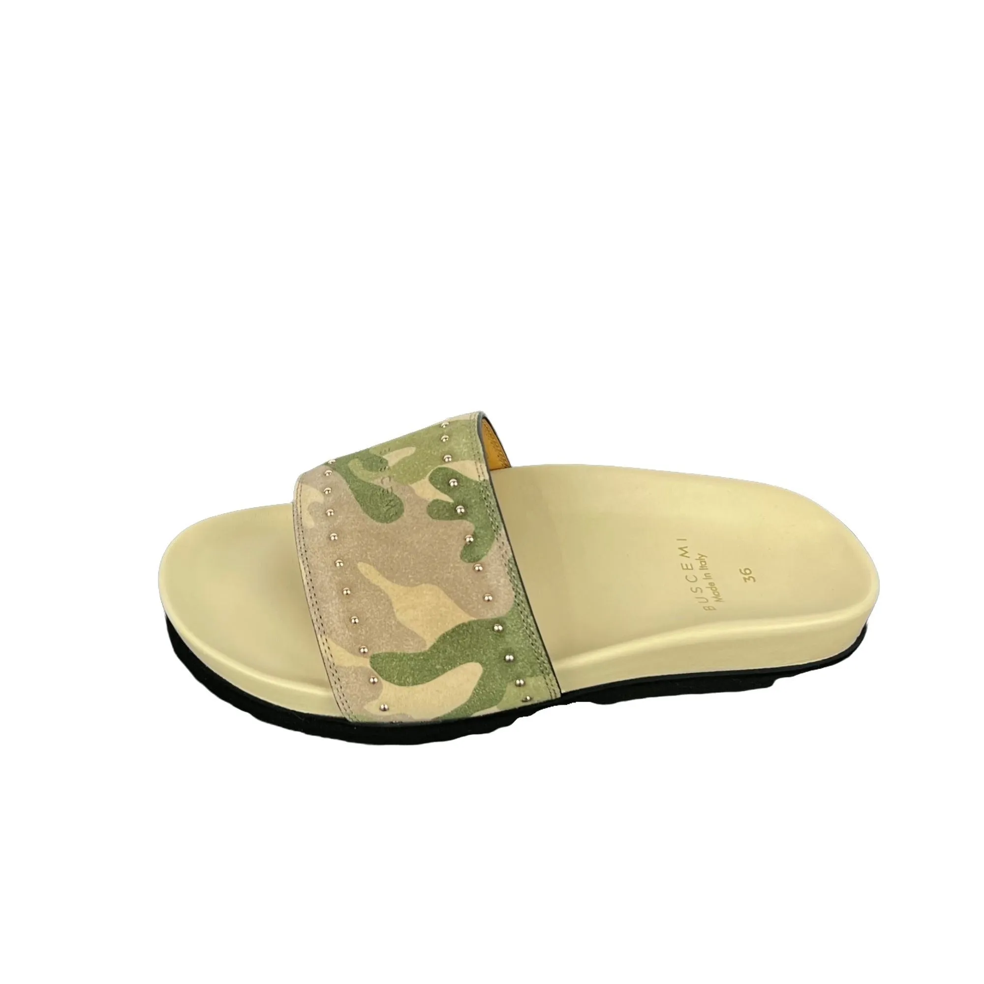 Buscemi Women's Slide Camou Suede Sandals