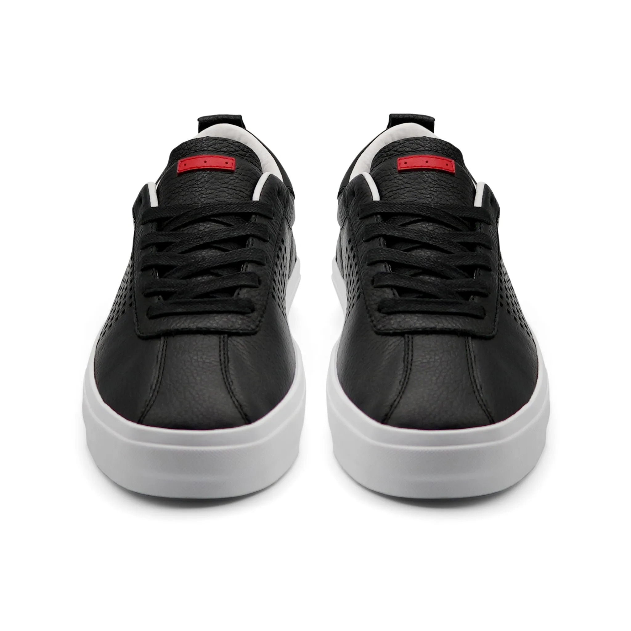 Cavell / Black Full-Grain Leather  / White