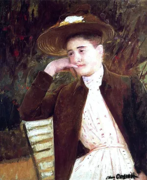 Celeste in a Brown Hat by Mary Cassatt - Art Print