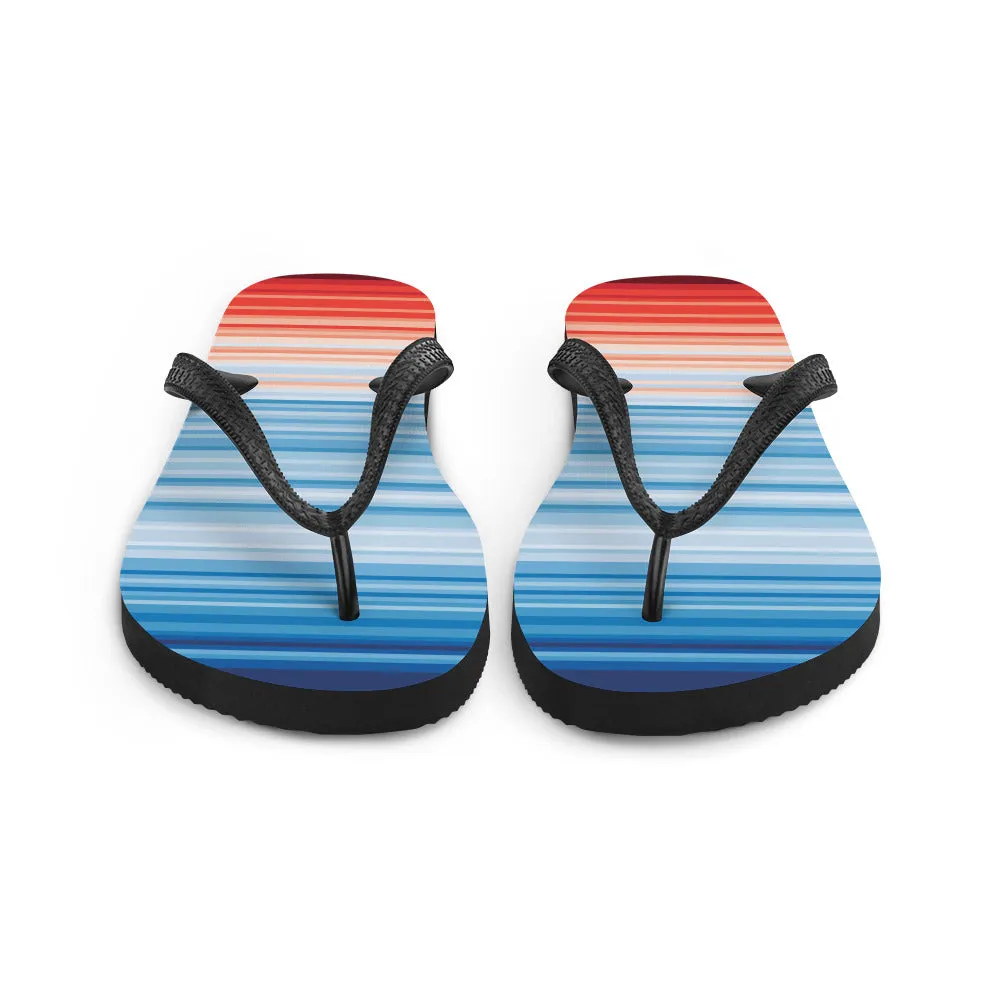 Climate Change Global Warming Stripes - Sustainably Made Flip-Flops