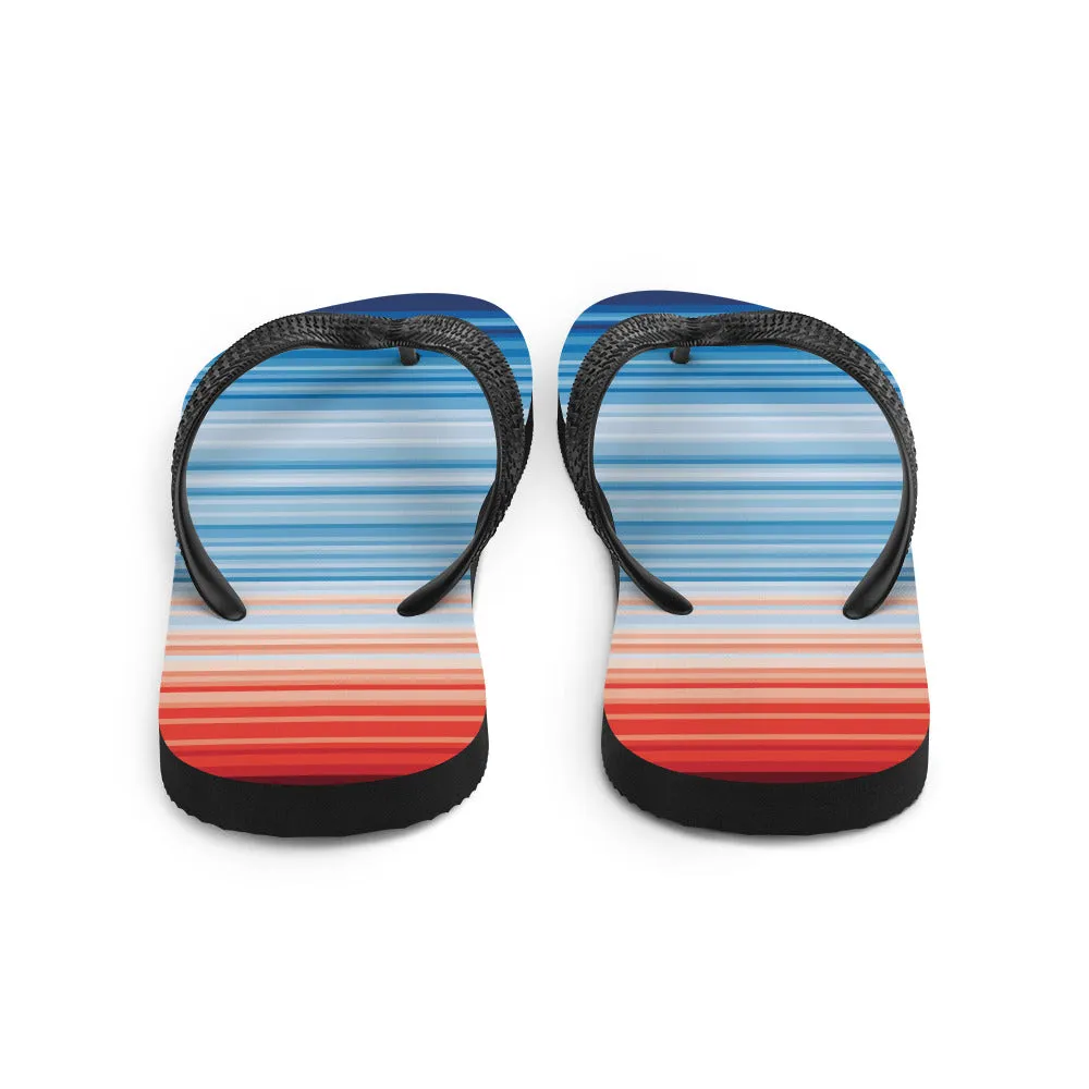 Climate Change Global Warming Stripes - Sustainably Made Flip-Flops