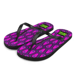 Coffin and Skull Flip-Flops All Over Prints / Purple & Hot Pink