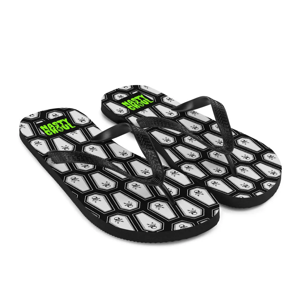 Coffin and Skull Flip-Flops