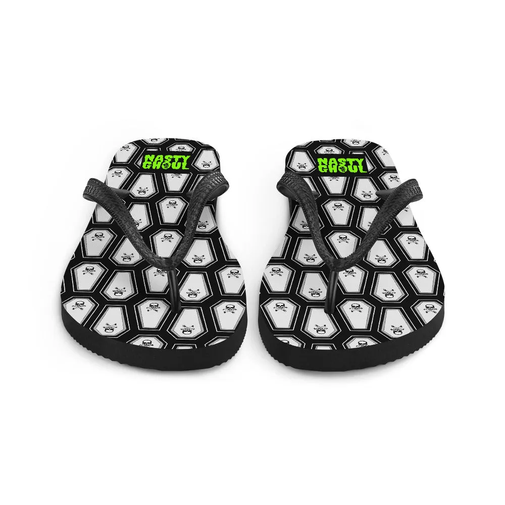 Coffin and Skull Flip-Flops