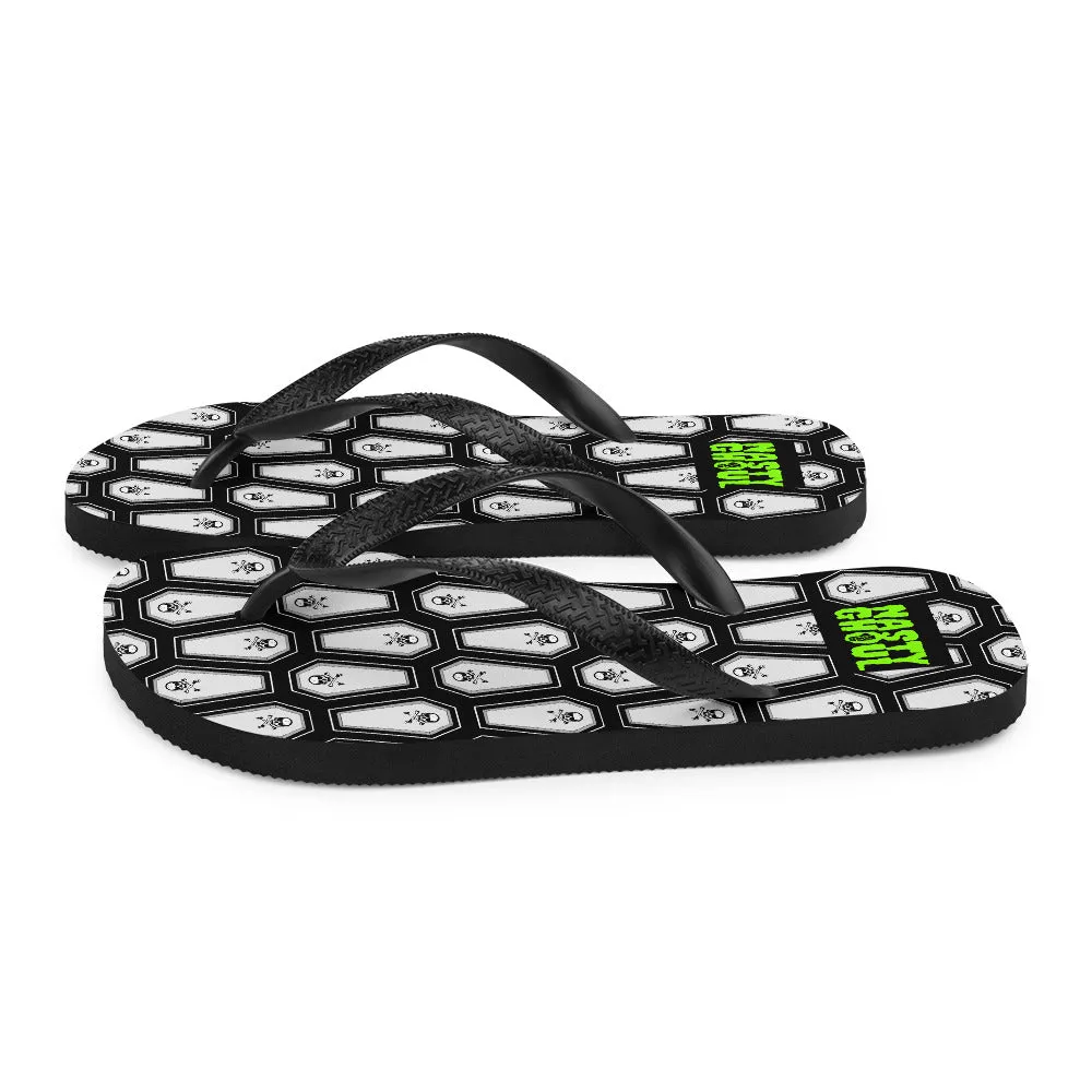Coffin and Skull Flip-Flops