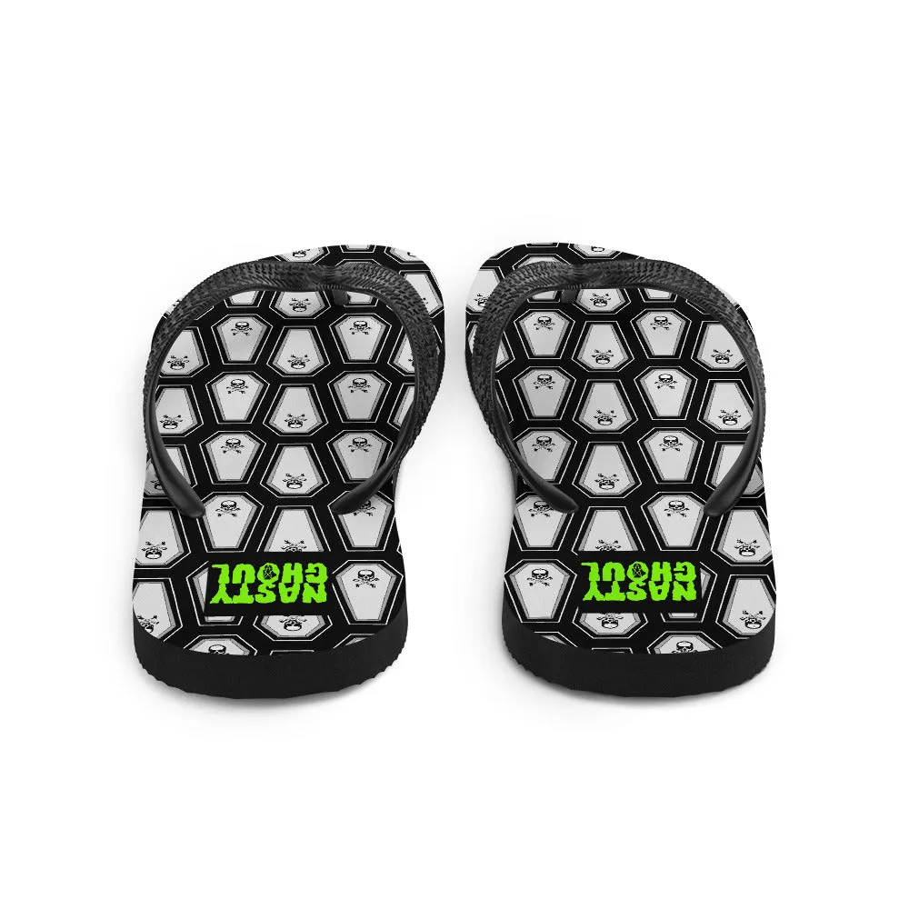 Coffin and Skull Flip-Flops