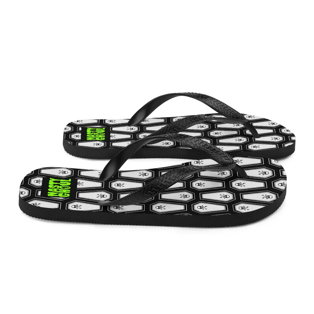 Coffin and Skull Flip-Flops