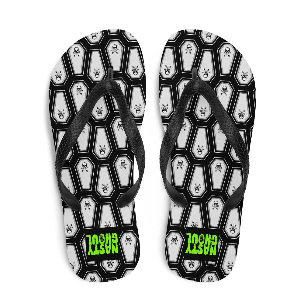 Coffin and Skull Flip-Flops
