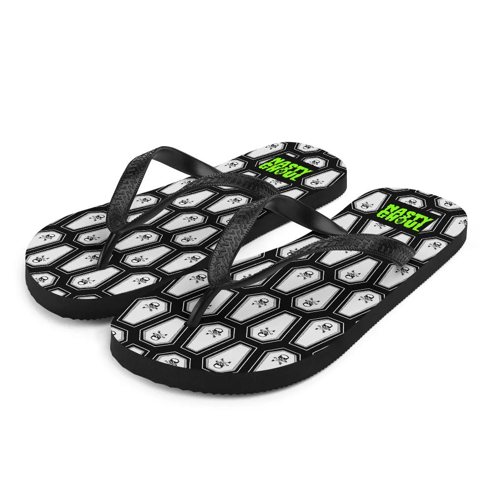 Coffin and Skull Flip-Flops