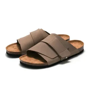 Comfortable Men's Cork Slides: Stylish Summer Slippers for Men - Blue Brown