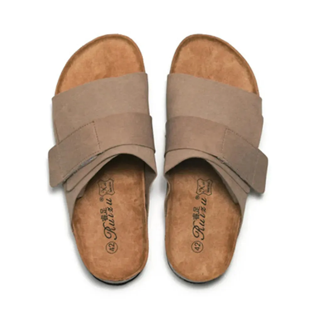 Comfortable Men's Cork Slides: Stylish Summer Slippers for Men - Blue Brown